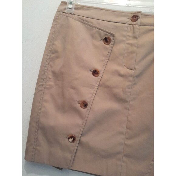 Burberry London Size 10 Designer Preppy Casual Utility Mini Skirt Tan Pockets - Picture 2 of 10
